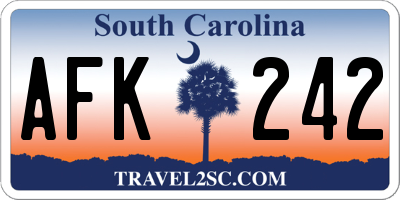 SC license plate AFK242