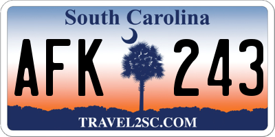 SC license plate AFK243