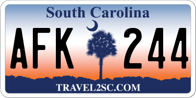 SC license plate AFK244