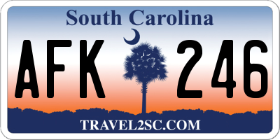SC license plate AFK246