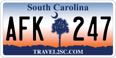 SC license plate AFK247