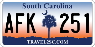 SC license plate AFK251