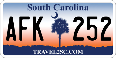 SC license plate AFK252