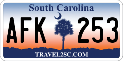 SC license plate AFK253