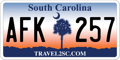 SC license plate AFK257