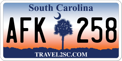 SC license plate AFK258
