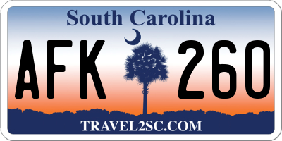 SC license plate AFK260
