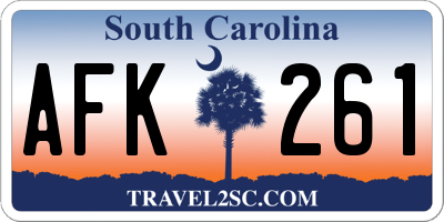SC license plate AFK261