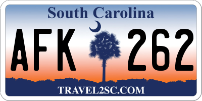 SC license plate AFK262