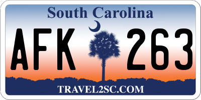 SC license plate AFK263