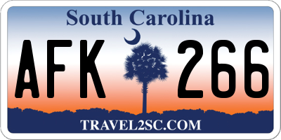 SC license plate AFK266