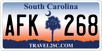 SC license plate AFK268