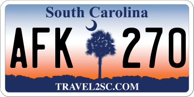 SC license plate AFK270