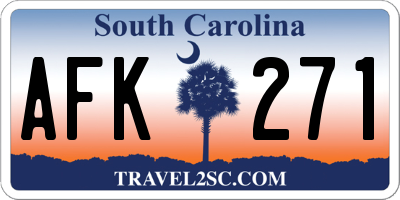 SC license plate AFK271