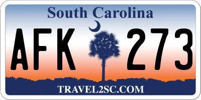 SC license plate AFK273