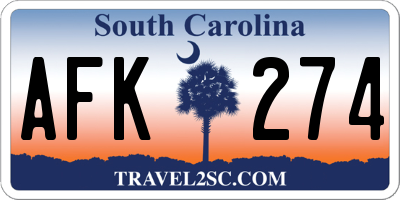 SC license plate AFK274