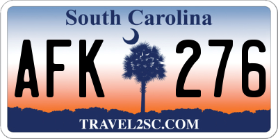 SC license plate AFK276