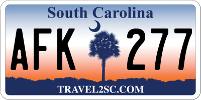 SC license plate AFK277