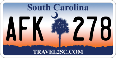 SC license plate AFK278