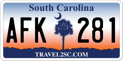 SC license plate AFK281