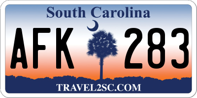 SC license plate AFK283