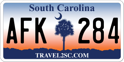 SC license plate AFK284