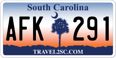 SC license plate AFK291