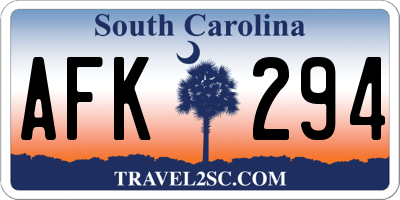 SC license plate AFK294