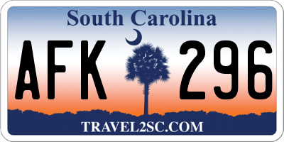 SC license plate AFK296