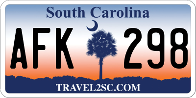 SC license plate AFK298
