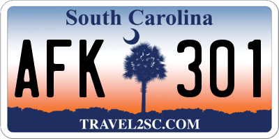 SC license plate AFK301