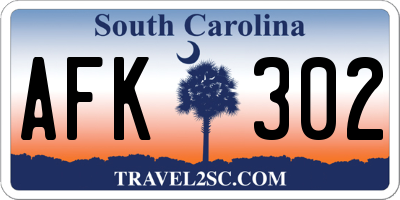 SC license plate AFK302