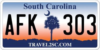 SC license plate AFK303