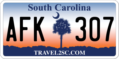SC license plate AFK307
