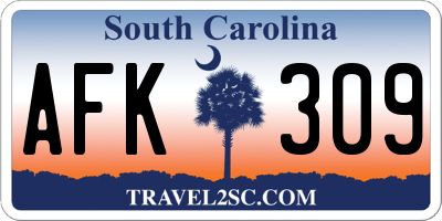 SC license plate AFK309