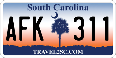 SC license plate AFK311