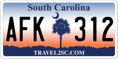 SC license plate AFK312