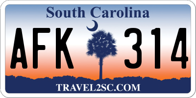 SC license plate AFK314