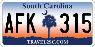 SC license plate AFK315