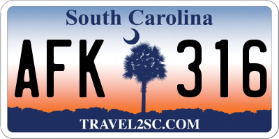 SC license plate AFK316