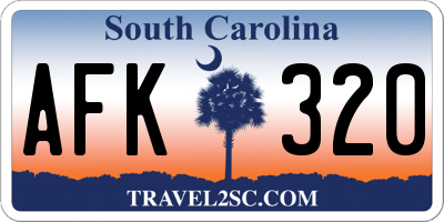 SC license plate AFK320