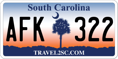 SC license plate AFK322