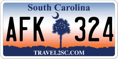 SC license plate AFK324