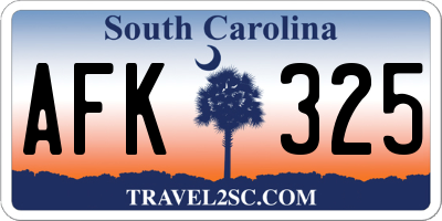 SC license plate AFK325
