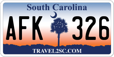 SC license plate AFK326