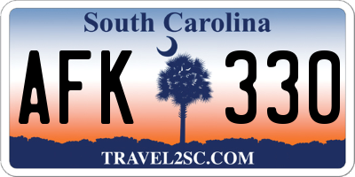 SC license plate AFK330