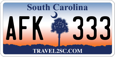 SC license plate AFK333
