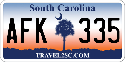 SC license plate AFK335