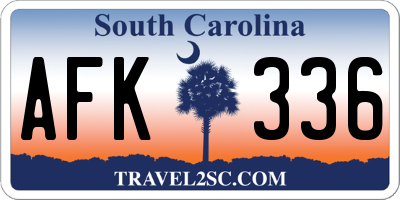 SC license plate AFK336