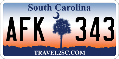 SC license plate AFK343